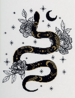 Набор для вышивания PANNA J-7477 Черное золото. Змея 23 х 30 см