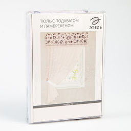 Тюль с подхватом и ламбрекеном Healthy life 250х200см, 100% п/э, вуаль - Этель фото 9