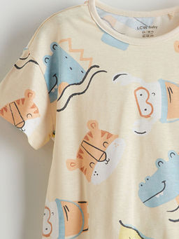 Bisiklet Yaka Bask?l? Erkek Bebek Ti??rt