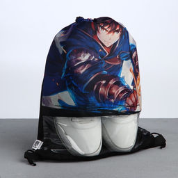 Сумка для обуви Аниме воин, с прозрачным окном