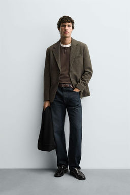 100% WOOL TEXTURED BLAZER