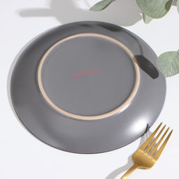 Тарелка керамическая десертная Доляна Ваниль, d=19,5 см, цвет серый  фото 2