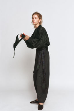 ZW COLLECTION SATIN SCARF SHIRT - Zara фото 2