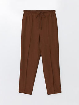 Kad?n Beli Lastikli D?z Pantolon