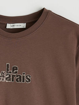 Bisiklet Yaka Pul Payet ??lemeli Kad?n Ti??rt