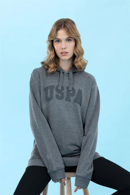 U. S. Polo Assn Базовый свитшот с капюшоном антрацитового меланжа - U.s. polo assn фото 5