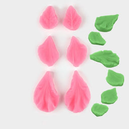 Молды для заливки «Лепесточки», силикон, 3 пары, розовые