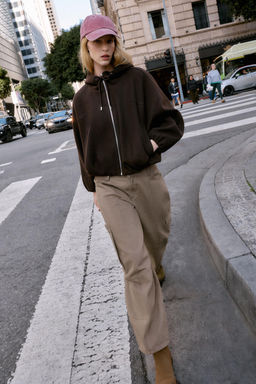 OVERSIZED SOFT HOODED BOMBER JACKET - Zara фото 15