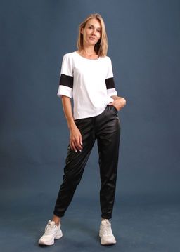 БРЮКИ БЮ139 ЧЕРНЫЕ. ЭКОКОЖА