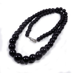 Бусы из камня Черный агат 45см защита, привлечение и приумножение богатства