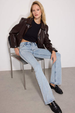 TRENDYOLMILLA Siyah More Sustainable Yuksek Bel Flare Jeans TWOSS23JE00063  фото 20