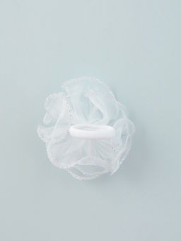 Цена за 6 шт. Бант для волос на резинке «Школьница», воздушная волна, 7 см, белый