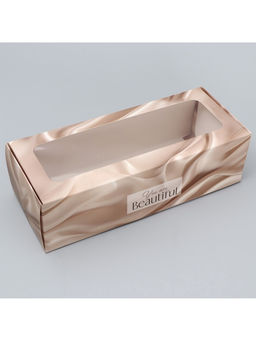 Цена за 5 шт. Кондитерская упаковка, коробка для кекса с окном, «Шёлк», 26 х 10 х 8 см