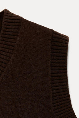 PLAIN KNIT SLEEVELESS JUMPER - Zara фото 16