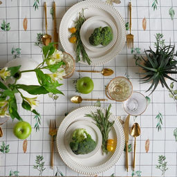 Скатерть Этель Flora 149×250 см, 100% хлопок, саржа 190 г/м²