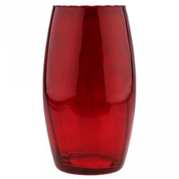Ваза для цветов стеклянная "Лагиза" 3л, д14см, h25см, рифленная, "Прованс-1600", бордо (Россия)