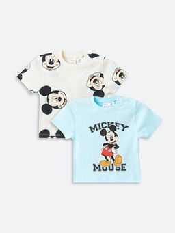 Bisiklet Yaka K?sa Kollu Mickey Mouse Bask?l? Erkek Bebek Ti??rt ve ?ort 2li Tak?m - Waikiki фото 4