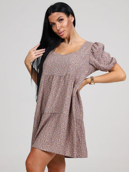 019 ПЛАТЬЕ ЖЕНСКОЕ (Серый/цветочки) - А-дина фото 5