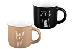 Набор 2 кружек 400 мл 12,5*9,5*8,8 см "Кот и Заяц" фарфор NEW BONE CHINA