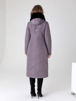 23409 Пальто серо-сиреневый - Dizzyway фото 4