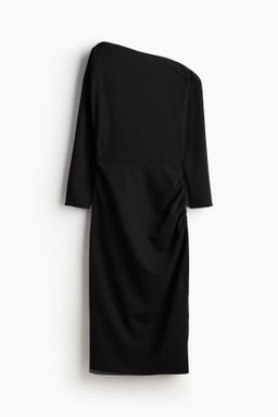 Vestido drapeado de un hombro - H&m фото 7