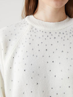 Bisiklet Yaka Ta?l? Kad?n Triko Tunik