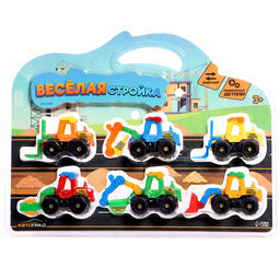 Набор тракторов Весёлая стройка, инерционные, в наборе 6 шт., цвет МИКС - Автоград фото 14