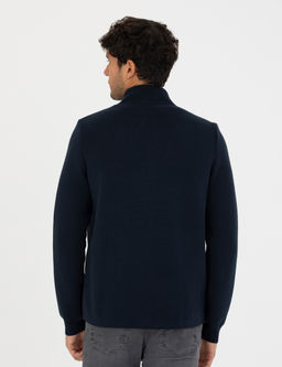 Lacivert Slim Fit Fermuarl_ Triko H_rka