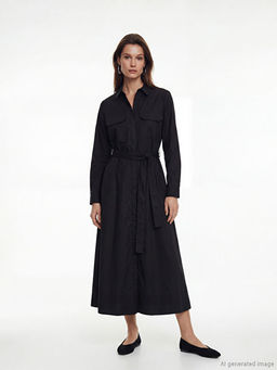 Ku?akl? Poplin G?mlek Elbise