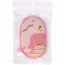 Цена за 4 шт. Губка для тела махровая детская "Happy baby - Кит Гарри" , 13*8,5 см (ZIP пакет)