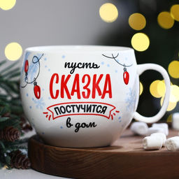 Кружка керамическая новогодняя Сказка, 600 мл