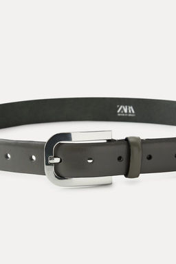LEATHER BELT WITH METAL BUCKLE - Zara фото 3