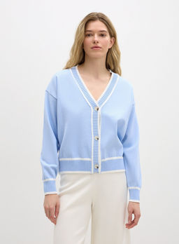 Conso/KCL 240708 - blue/milk Кардиган женский  фото 2