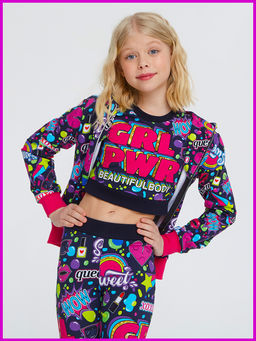 Толстовка "Soft Girl",лилово-синий