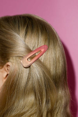 Заколка для волос зажим, арт. 71794 / 10 РОЗОВЫЙ ГРАДИЕНТ (в наборе: 1шт., 6,7 см, черный металл, полиметилметакрилат, цвет: розовый, подложка из мелованного картона + ПЭТ-пакет с европодвесом)