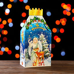 Цена за 5 шт. Подарочная коробка Рождественский, 19 х 12 х 35,5 см - Simaland фото 2