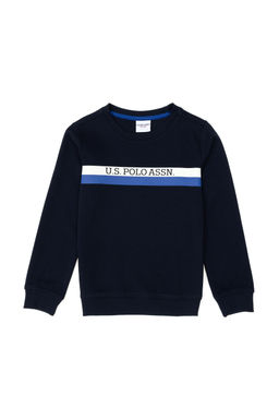 Свитшот U.S. Polo Assn для мальчика хлопок темно-синий  фото 4