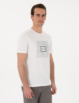 Ekru Regular Fit Is_ya Duyarl_ Renk De_i_tiren Bask_ _er_eveli Ti__rt