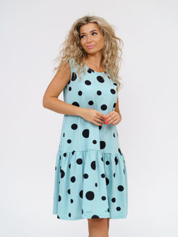 914 Сарафан "Горох/дымчато-голубой"