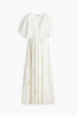 Vestido bordado con cord?n de ajuste