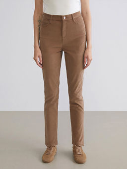 Dar Fit Kadife Kad?n Pantolon