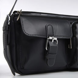 Сумка женская с карманами кожзам, графитный цвет - Nazamok фото 5