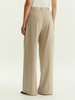 Брюки широкого кроя в полоску, D487/ginger - Emka фото 5