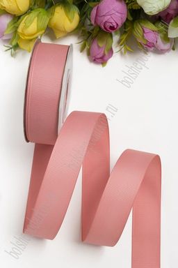 Лента репсовая 2,5 см*20 ярд "1 сорт" (SF-1348) розовая пенка №191