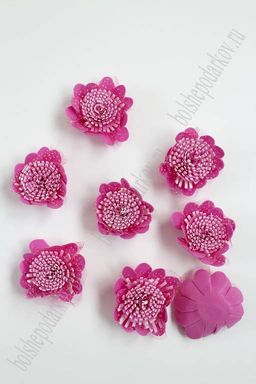 Головки цветов "Хризантема", 6,5 см (25 шт) фукси