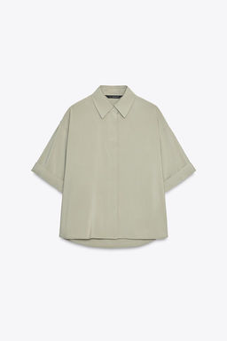 SHORT SLEEVE FLOWING SHIRT - Zara фото 5