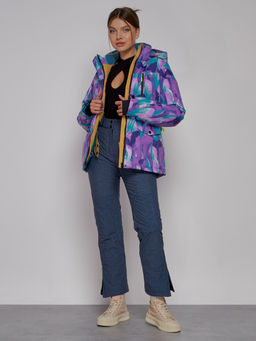 Горнолыжная куртка женская зимняя фиолетового цвета 2302-2F - Chunmai фото 7