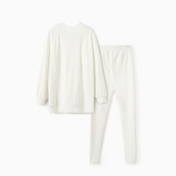 Костюм женский (свитшот, леггинсы) KAFTAN Plushy, размер 44-46, белый