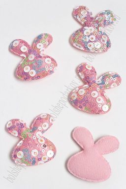 Патч с крупными пайетками "Зайка" 50*45 мм (10 шт) SF-2975, розовый