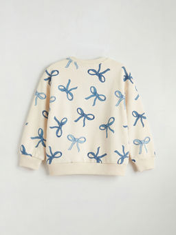 Bask?l? K?z ?ocuk Sweatshirt